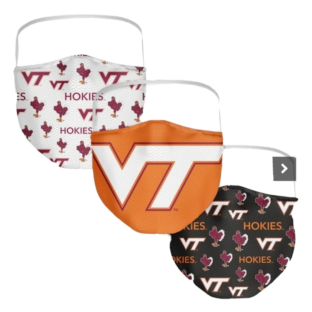 Virginia Tech Hokies Fanatics Branded Adult All Over Logo Face Covering 3-Pack